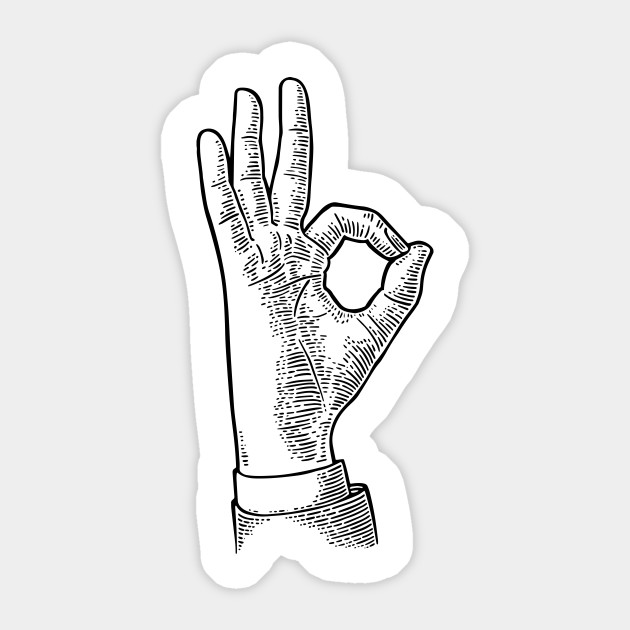 OKAY: Hand Symbol Sign (Black)
